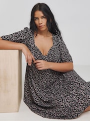 Simply Be Black Supersoft Skater Dress - Image 1 of 4