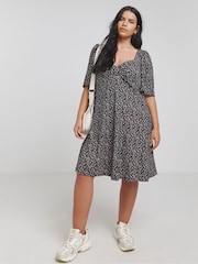Simply Be Black Supersoft Skater Dress - Image 3 of 4