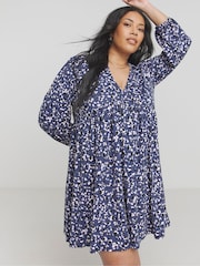 Simply Be Blue Supersoft Smock Dress - Image 1 of 4