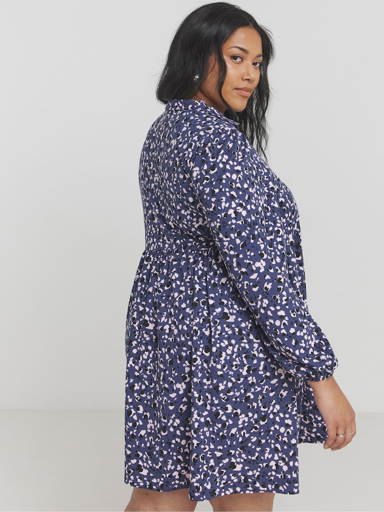 Simply Be Blue Supersoft Smock Dress - Image 2 of 4