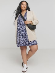 Simply Be Blue Supersoft Smock Dress - Image 3 of 4