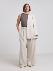 Simply Be Deep Pleated Wide Leg Trousers - Imagen 1 de 4