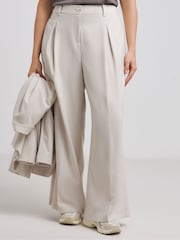 Simply Be Deep Pleated Wide Leg Trousers - Imagen 3 de 4