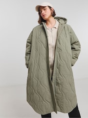 Simply Be Green Double Onion Quilt Jacket - Image 1 of 4