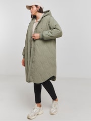 Simply Be Green Double Onion Quilt Jacket - Image 3 of 4