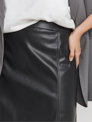 Simply Be Black A Line PU Mini Skirt - Image 4 of 4