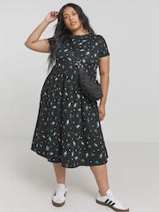 Simply Be Black Supersoft Pocket Midi Dress - Image 1 of 1
