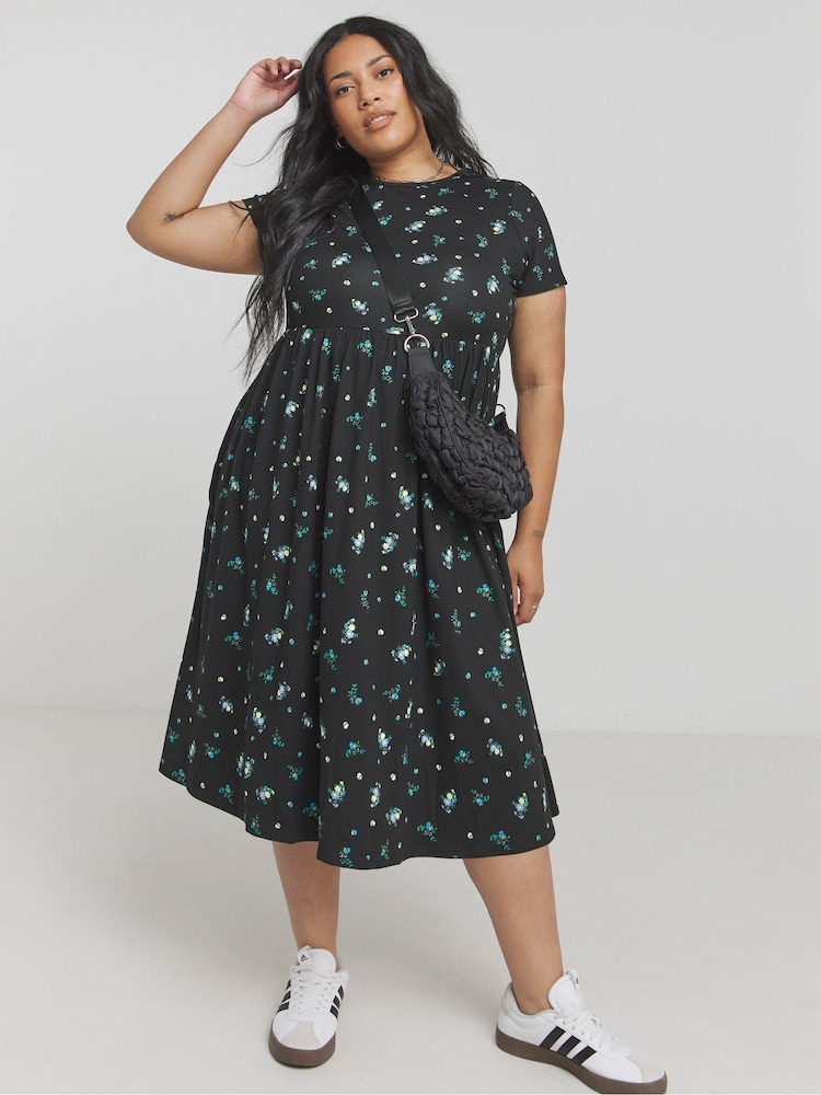 Simply Be Black Supersoft Pocket Midi Dress - Image 1 of 1