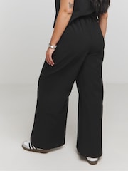 Simply Be Black Drawcord Wide Leg Trousers - Image 3 of 4