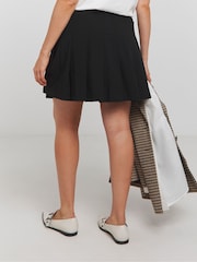 Simply Be Black Belt Detail Pleated Mini Skirt - Image 2 of 4