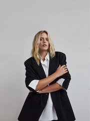 Simply Be Black Oversized Single Breasted Blazer - Image 2 of 4