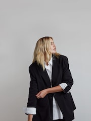 Simply Be Black Oversized Single Breasted Blazer - Image 3 of 4