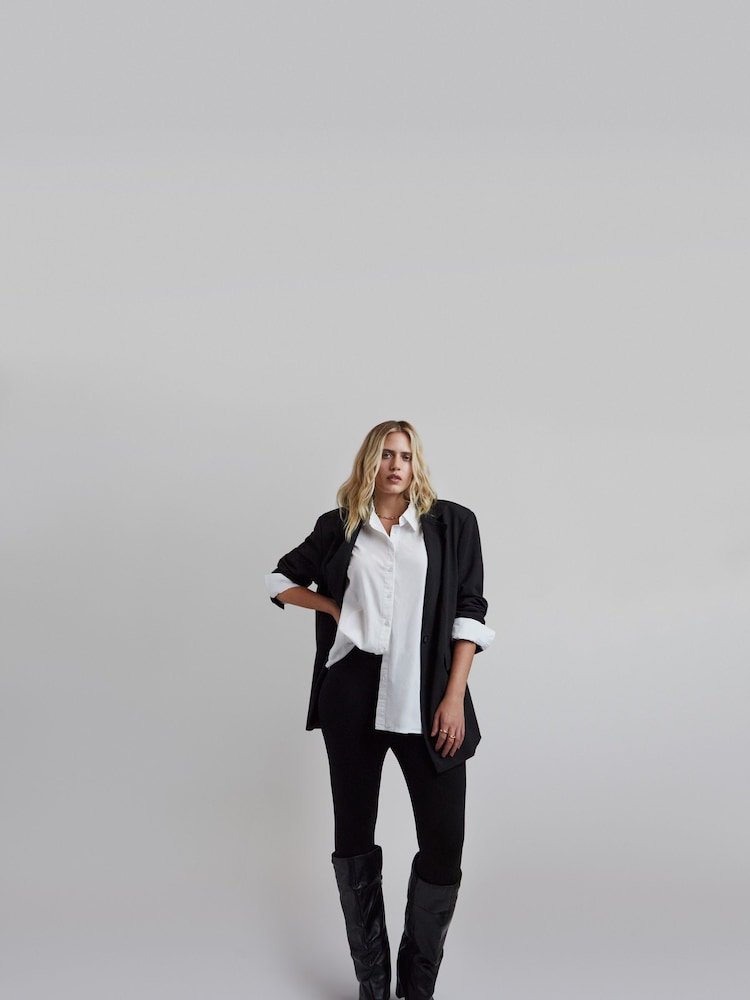 Simply Be Black Oversized Single Breasted Blazer - Image 4 of 4