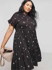 Simply Be Black Supersoft Smock Dress - Image 1 of 4