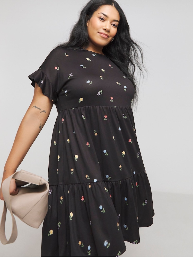 Simply Be Black Supersoft Smock Dress - Image 1 of 4