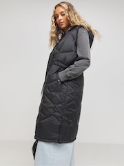 Simply Be lange Steppweste mit hexagonalem Muster - Bild 3 von 4