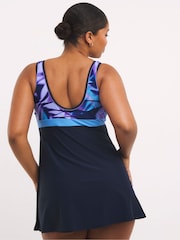 Simply Be Black Beach To Beach Swim Dress With Shorts - Image 2 of 4