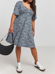 Simply Be Black Supersoft Skater Dress - Image 3 of 4