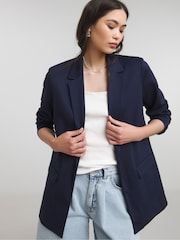 Simply Be Blue Ponte Blazer - Image 1 of 4