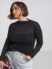 Simply Be Black Dry Handle Mesh Top - Image 1 of 4