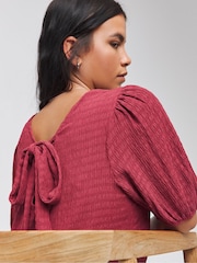 Simply Be Pink Textured Jersey Asymm Maxi Dress With Pockets - Image 4 of 4