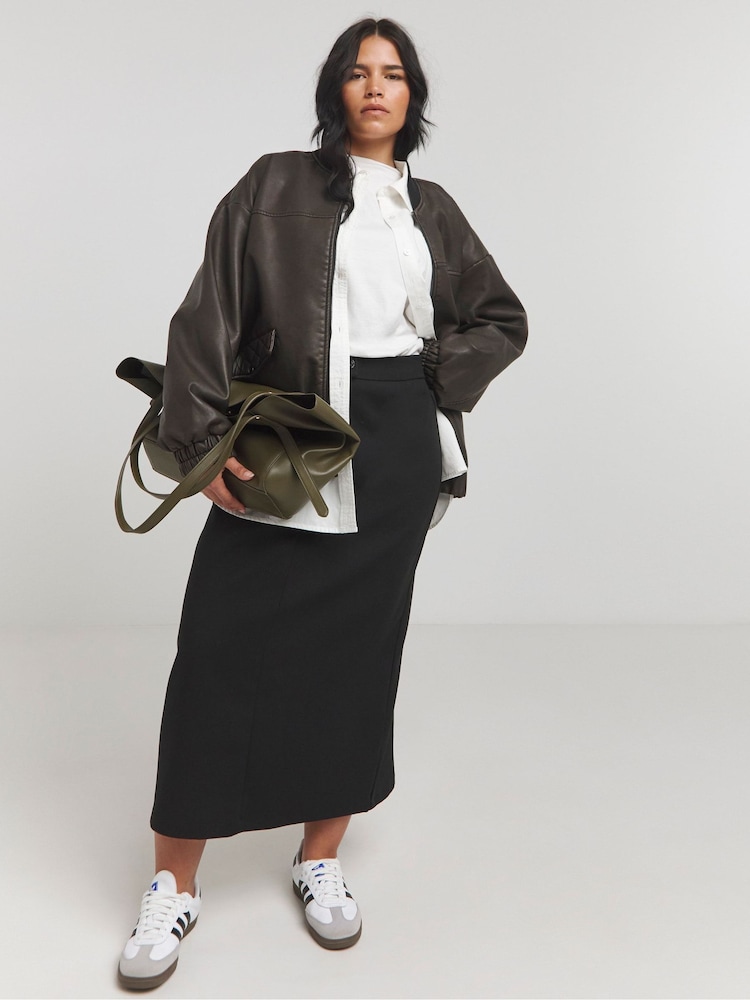 Simply Be Black Tailored Maxi Skirt - Image 1 of 4