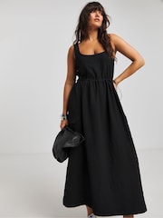 Simply Be Black Cargo Apron Dress - Image 1 of 4