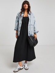 Simply Be Black Cargo Apron Dress - Image 3 of 4