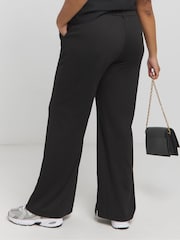 Simply Be Black Jersey Tailored Wide Leg Trousers - Image 2 of 4
