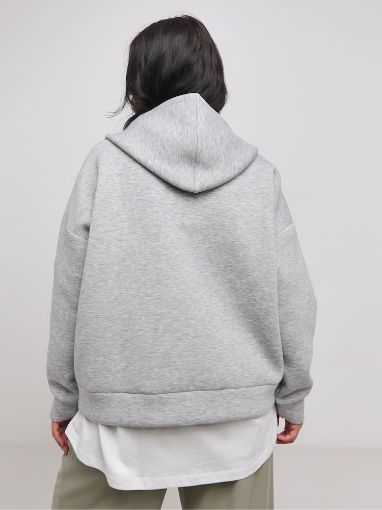 Simply Be Grey Scuba Zip Through Hoodie - Image 2 of 4