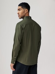 Khaki Green Stretch Oxford Long Sleeve Shirt - Image 3 of 7