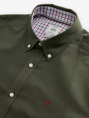 Khaki Green Stretch Oxford Long Sleeve Shirt - Image 6 of 7