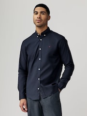 Navy Blue Stretch Oxford Long Sleeve Shirt - Image 1 of 9