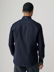Navy Blue Stretch Oxford Long Sleeve Shirt - Image 3 of 9