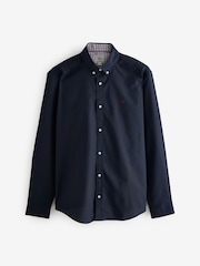 Navy Blue Stretch Oxford Long Sleeve Shirt - Image 7 of 9