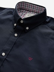 Navy Blue Stretch Oxford Long Sleeve Shirt - Image 8 of 9