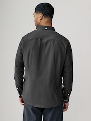 Charcoal Grey Stretch Oxford Long Sleeve Shirt - Image 3 of 7
