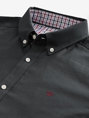 Charcoal Grey Stretch Oxford Long Sleeve Shirt - Image 7 of 7