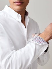 White Stretch Oxford Long Sleeve Shirt - Image 4 of 8