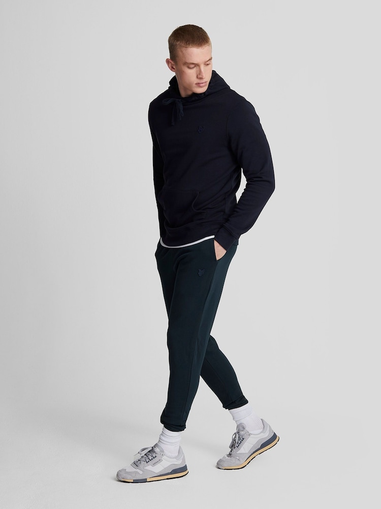 Lyle & Scott Blue Tonal Eagle Skinny 100% Cotton Sweatpants - Image 2 of 5