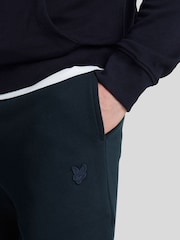Lyle & Scott Blue Tonal Eagle Skinny 100% Cotton Sweatpants - Image 4 of 5