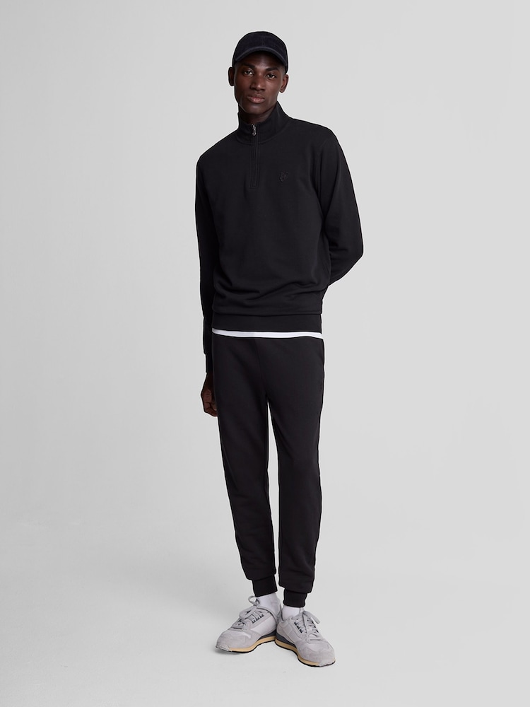 Lyle & Scott Black Tonal Eagle Skinny 100% Cotton Joggers - Image 1 of 5
