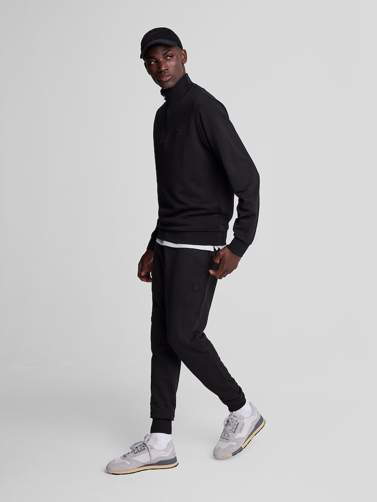 Lyle & Scott Black Tonal Eagle Skinny 100% Cotton Joggers - Image 4 of 5