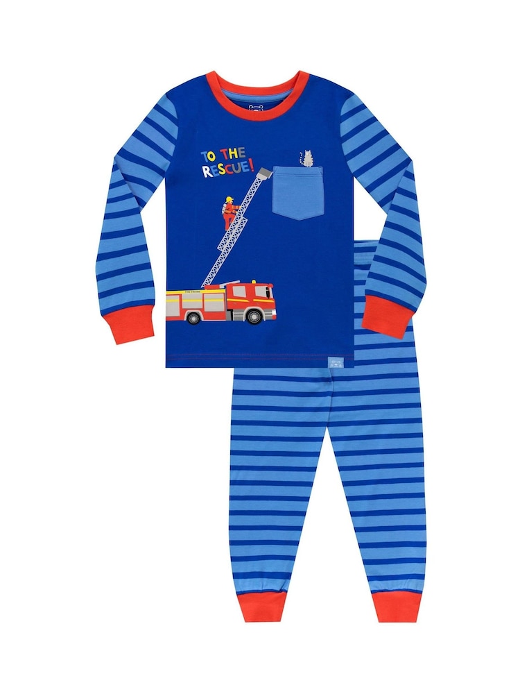 Harry Bear Blue Snuggle Fit To The Rescue Fireman Pyjamas - Image 1 of 5