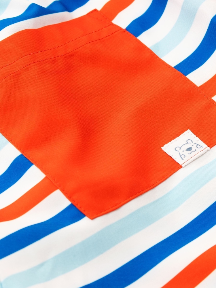 Harry Bear Blue Stripe Swim Shorts With Back Pocket - Image 3 of 3