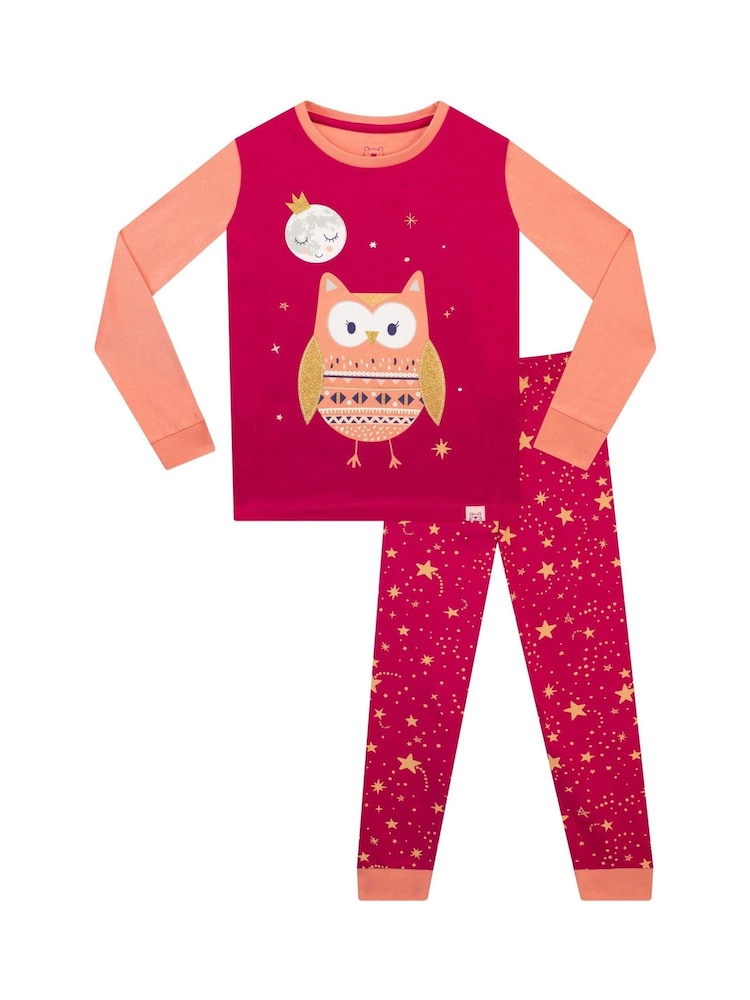 Harry Bear Red Glitter Owl Nightime Pyjamas - Image 1 of 3 Harry Bear Red Glitter Owl Nightime Pyjamas - Image 1 of 3