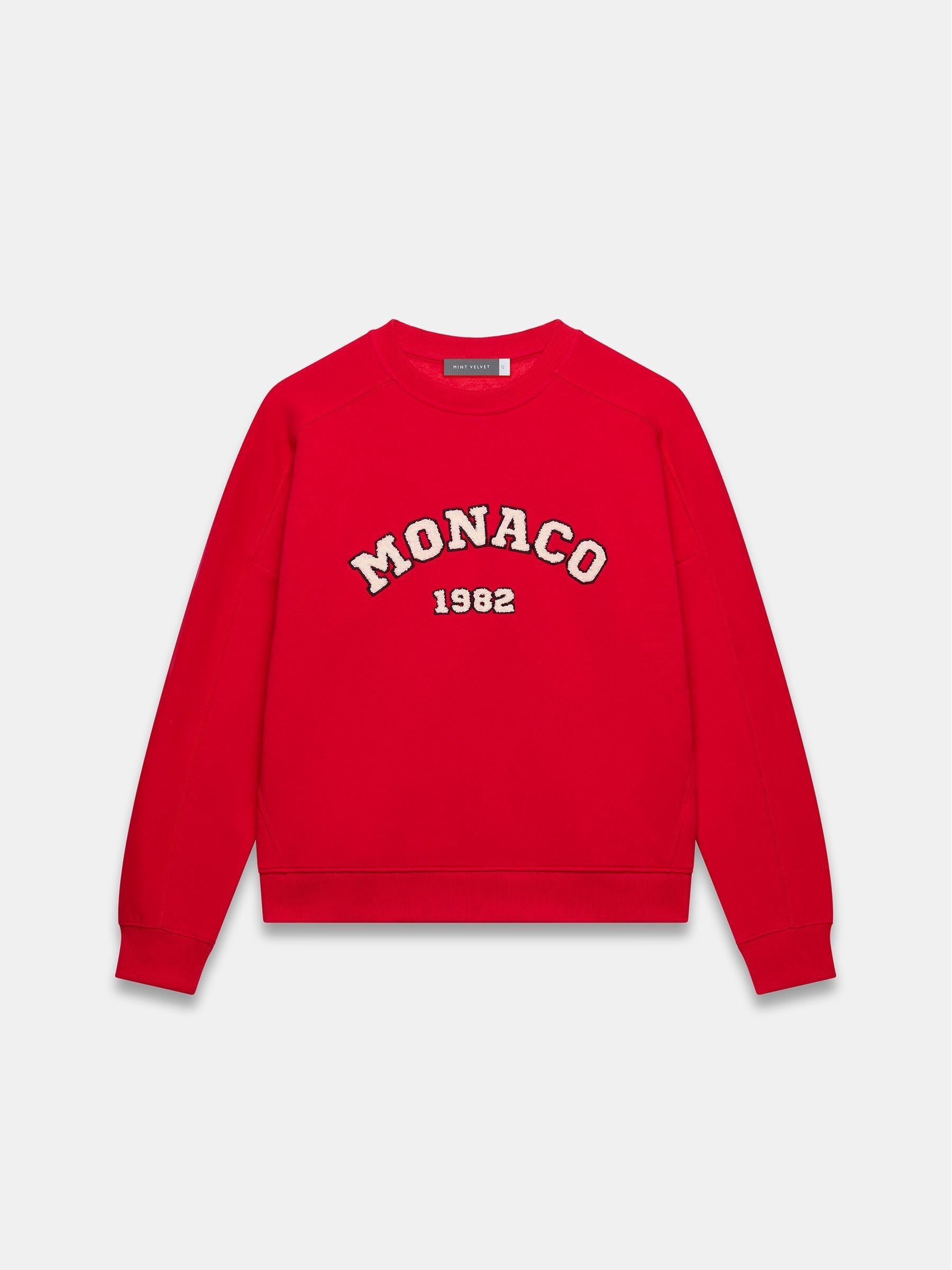 Red slogan jumper discount