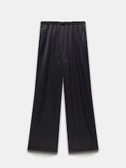 Mint Velvet Black Satin Wide Trousers - Image 3 of 4