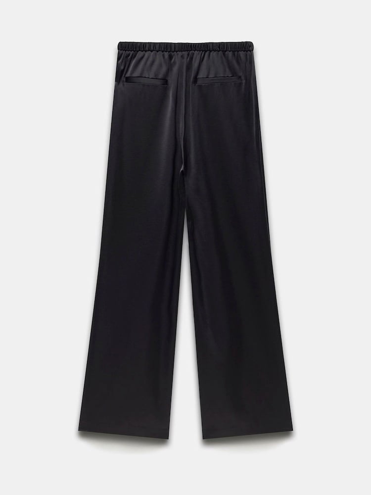 Mint Velvet Black Satin Wide Trousers - Image 4 of 4