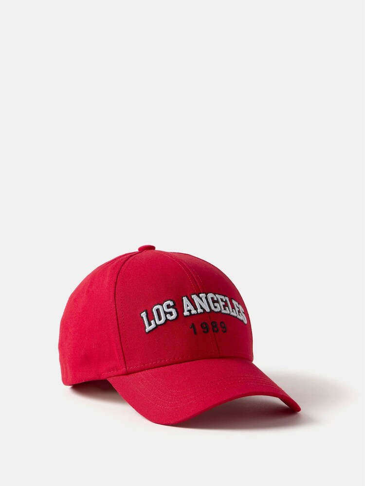 Mint Velvet Red Los Angeles Slogan 100% Cotton Cap - Image 1 of 2 Mint Velvet Red Los Angeles Slogan 100% Cotton Cap - Image 1 of 2